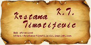 Krstana Timotijević vizit kartica